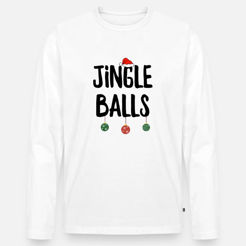 Jingle Bälle - Männer Premium Bio Langarmshirt - Weiß