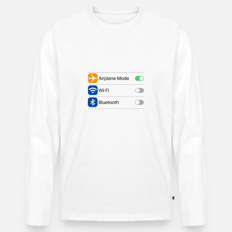 Flugmodus Einstellung - Männer Premium Bio Langarmshirt - Weiß