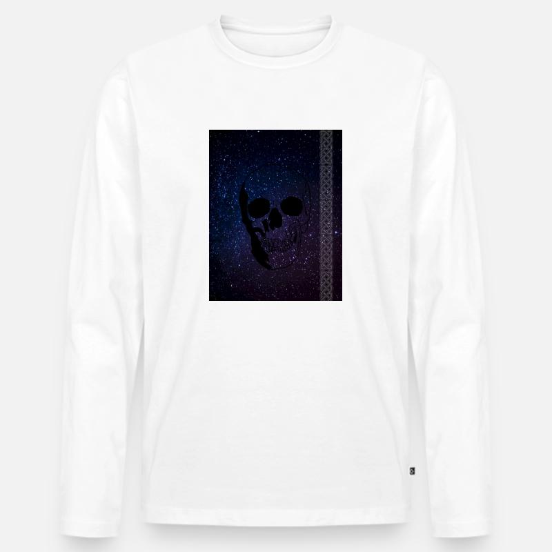 Sternschädel - Männer Premium Bio Langarmshirt - Weiß