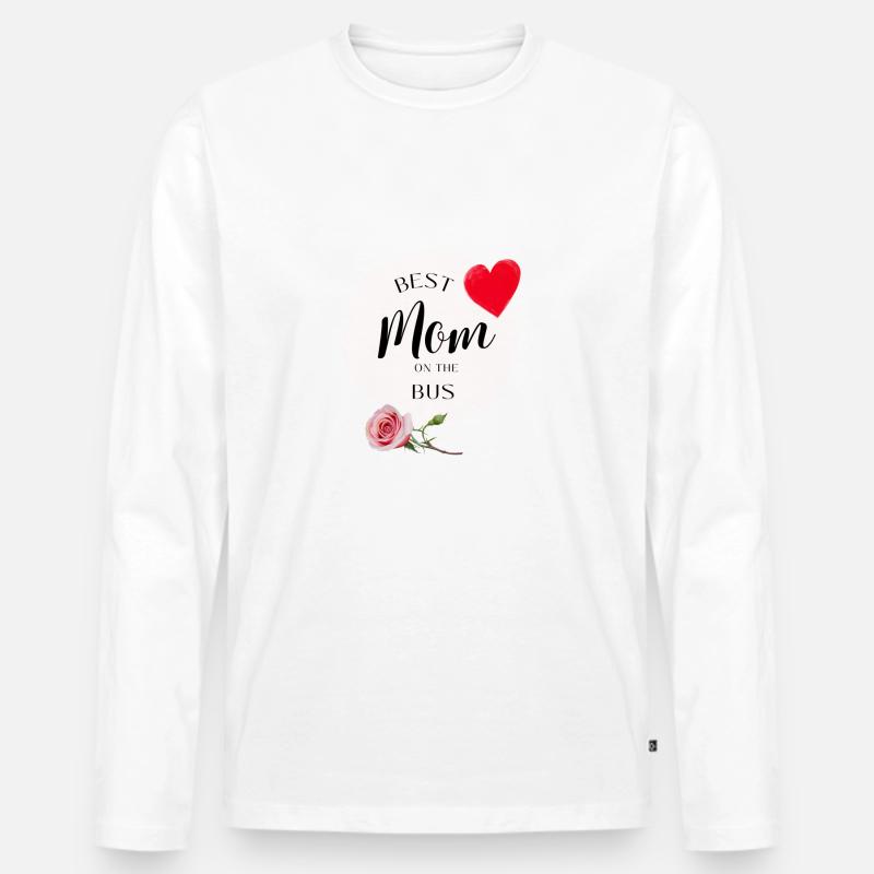 Beste Mutter im Bus - Männer Premium Bio Langarmshirt - Weiß