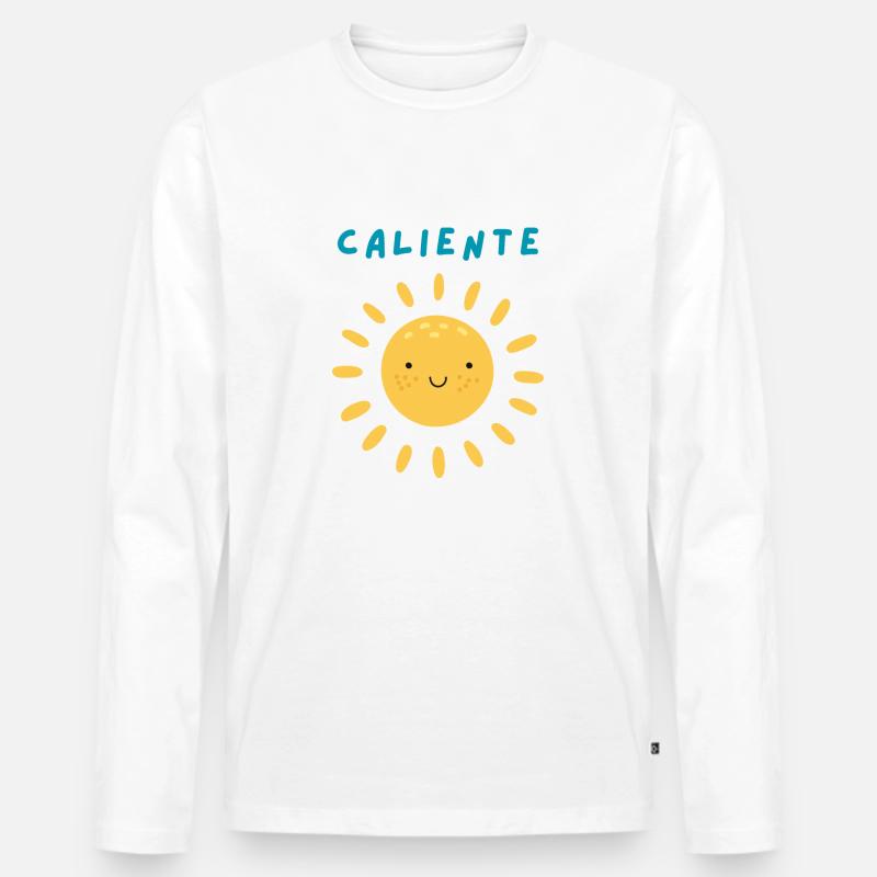 Caliente Sonne 2 - Männer Premium Bio Langarmshirt - Weiß