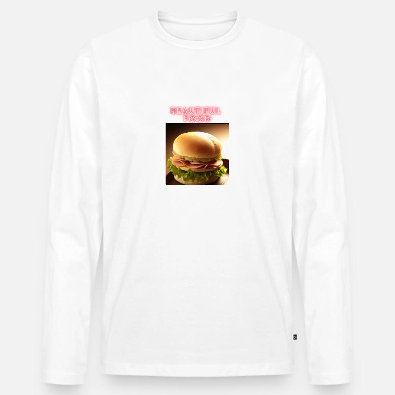 Schönes Essen - Männer Premium Bio Langarmshirt - Weiß