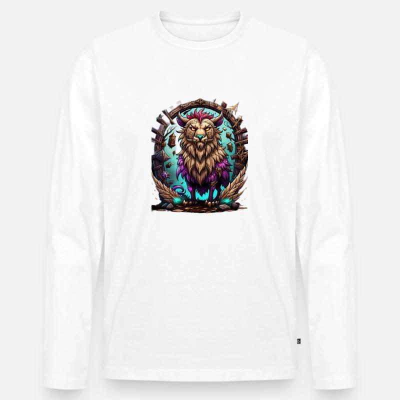 Graffiti Monster - Männer Premium Bio Langarmshirt - Weiß