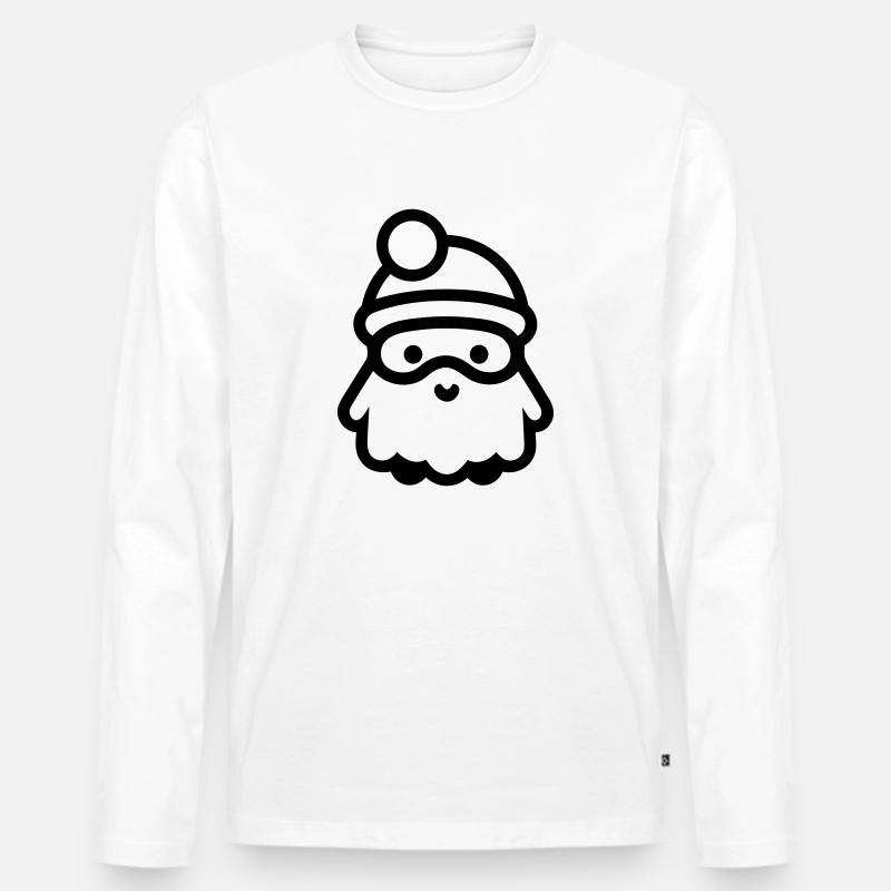 Kleiner Weihnachtsmann - Männer Premium Bio Langarmshirt - Weiß