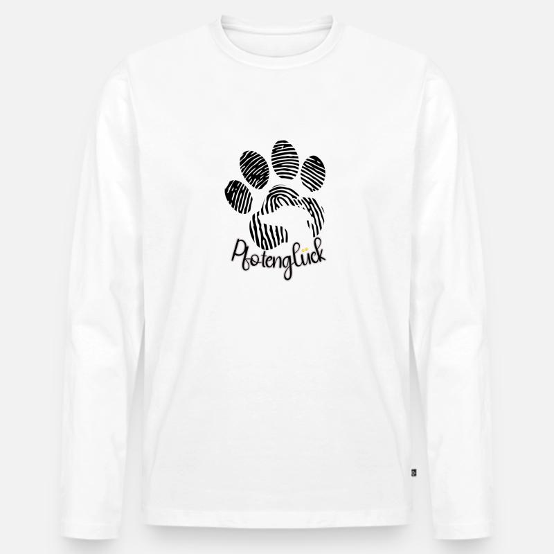 Windhunddesign Pfotenglück - Männer Premium Bio Langarmshirt - Weiß