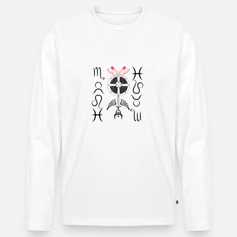 Vicki - Männer Premium Bio Langarmshirt - Weiß