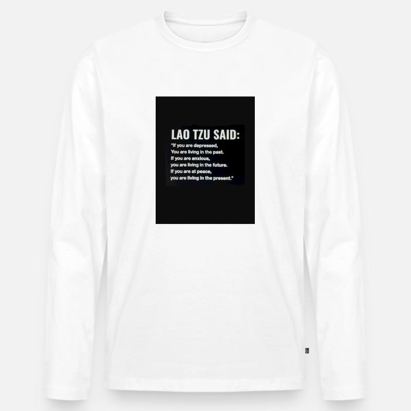 Spruch - Männer Premium Bio Langarmshirt - Weiß