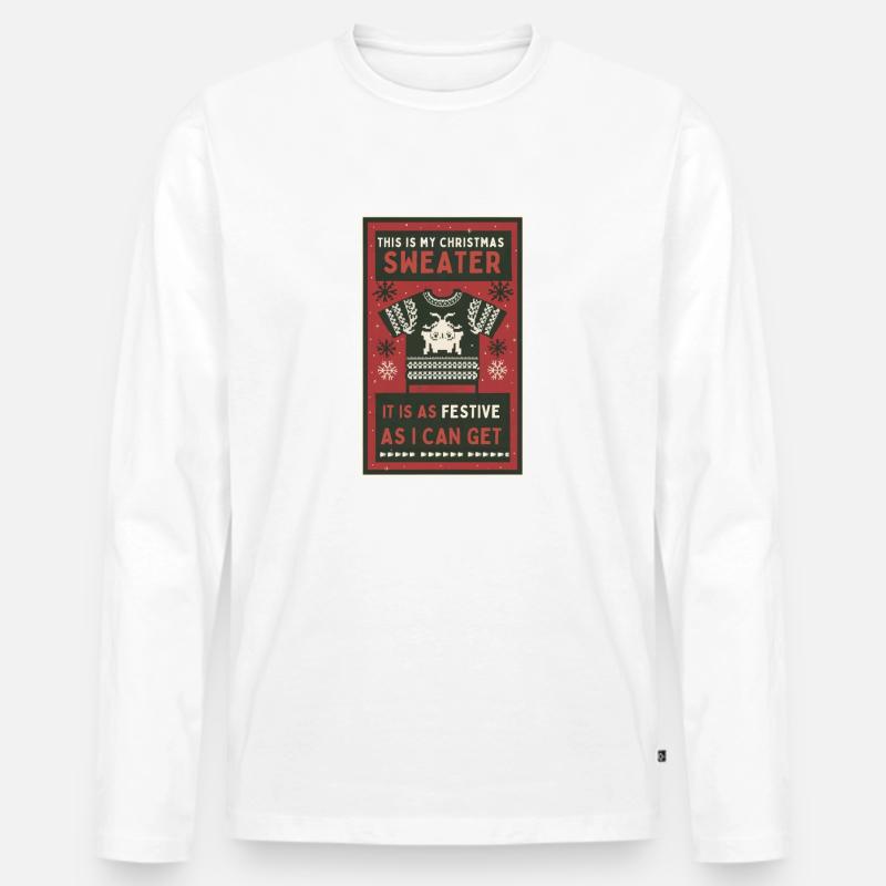 Das ist mein Weihnachtspullover. - Männer Premium Bio Langarmshirt - Weiß