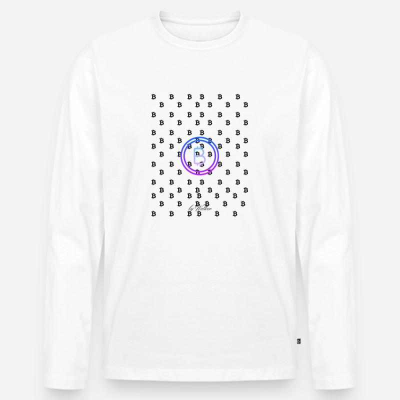 Bitcoin - Männer Premium Bio Langarmshirt - Weiß