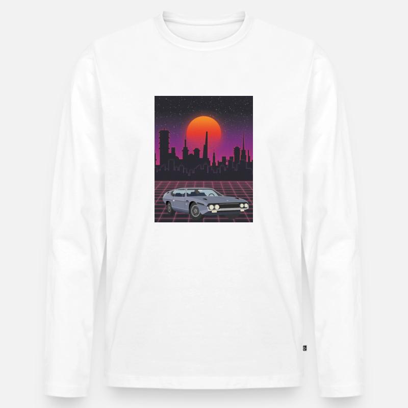 Auto - Männer Premium Bio Langarmshirt - Weiß