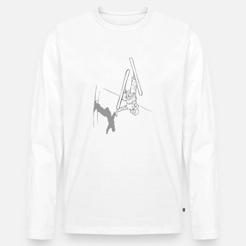 Ski Freestyle 2 - Männer Premium Bio Langarmshirt - Weiß