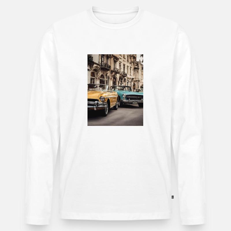 Oldtimer - Männer Premium Bio Langarmshirt - Weiß