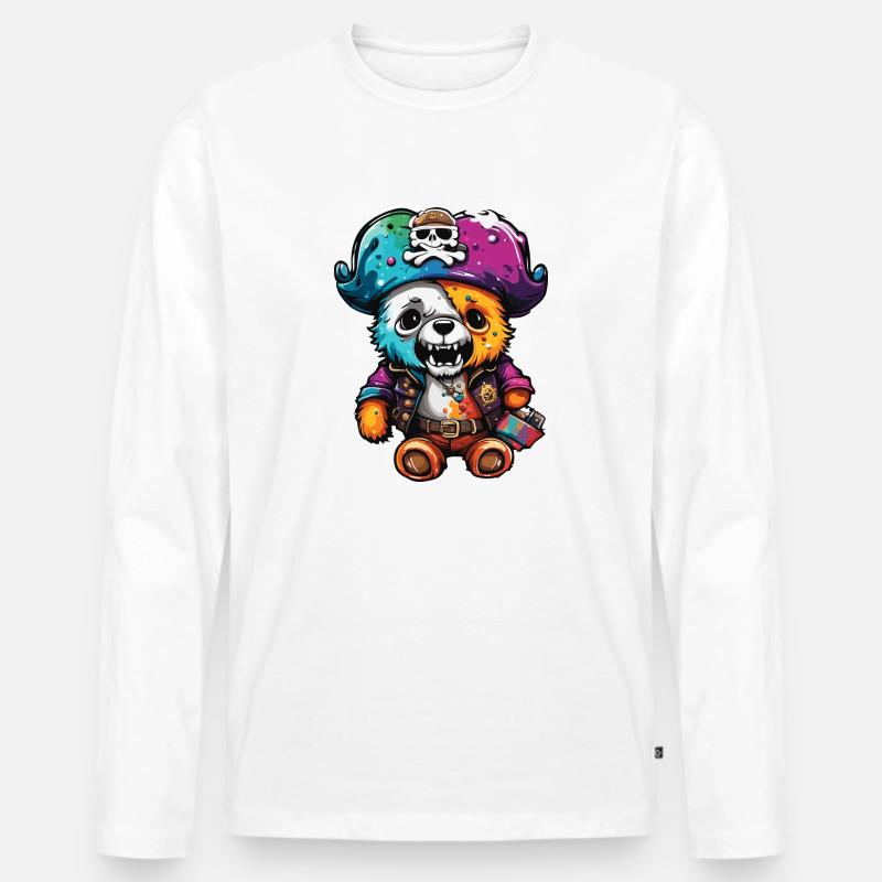 Teddybär / Kuscheltier / Stofftier / Geschenkidee - Männer Premium Bio Langarmshirt - Weiß