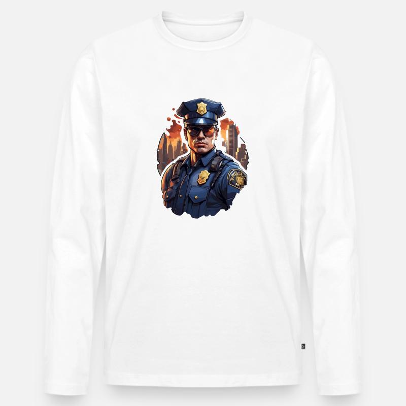 Polizei / Einsatz / Beruf / Job / Einsatzkräfte - Männer Premium Bio Langarmshirt - Weiß
