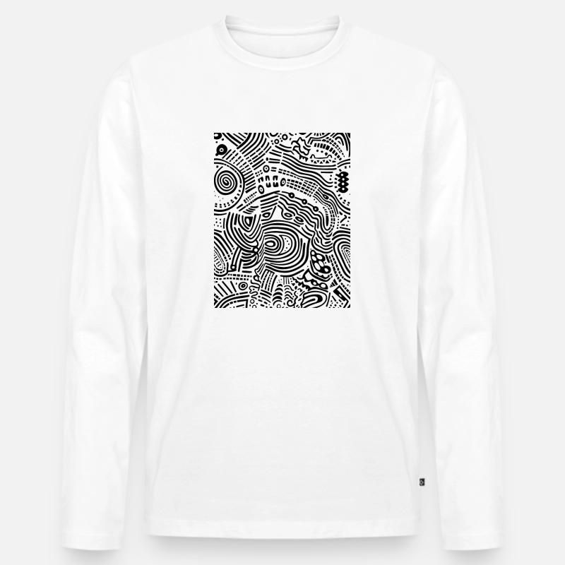 Grafik - Männer Premium Bio Langarmshirt - Weiß