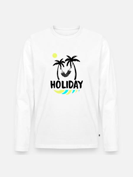 palms relax holiday - Männer Premium Bio Langarmshirt - Weiß