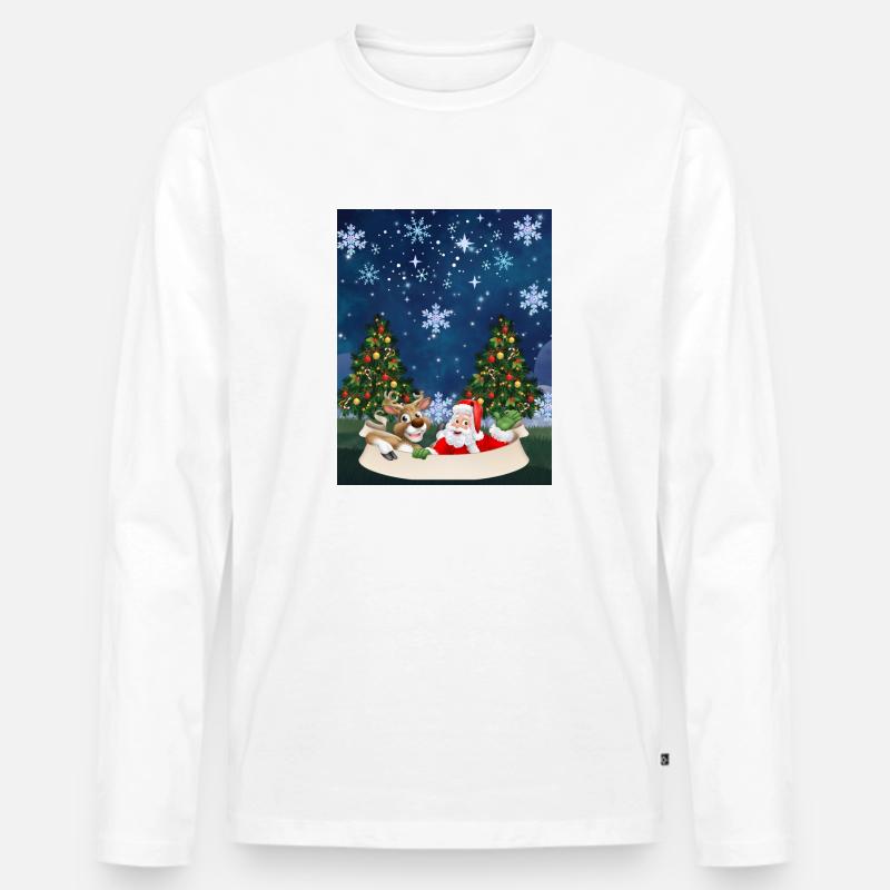Weihnachtsmann-Spaß - Männer Premium Bio Langarmshirt - Weiß