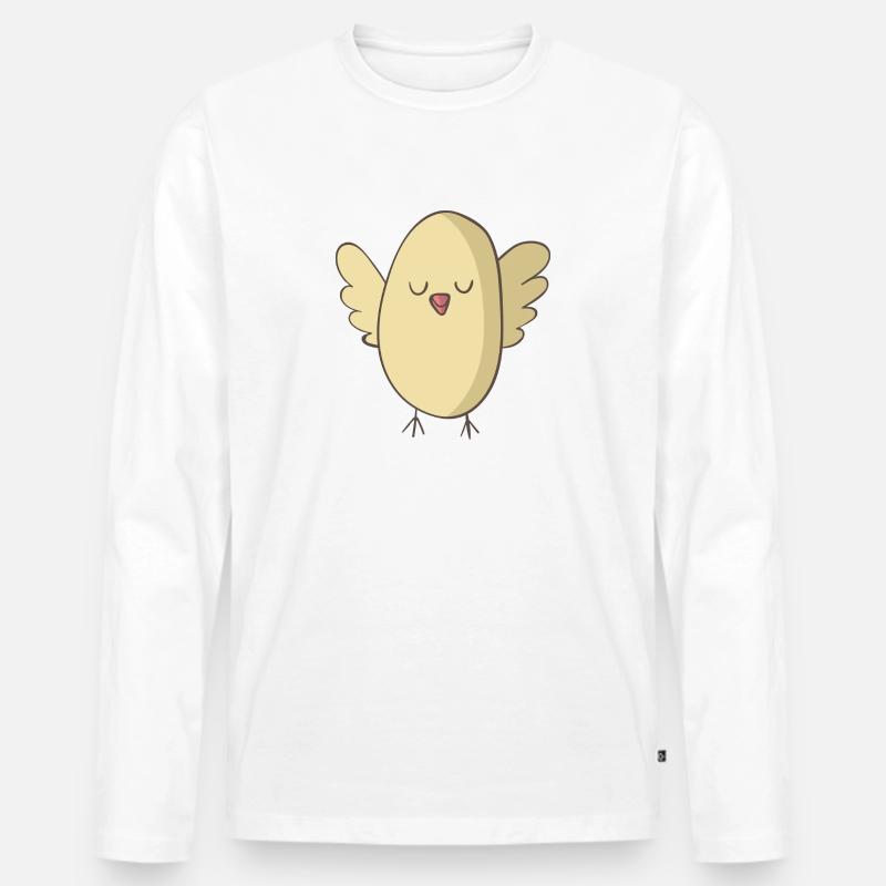 Küken - Männer Premium Bio Langarmshirt - Weiß