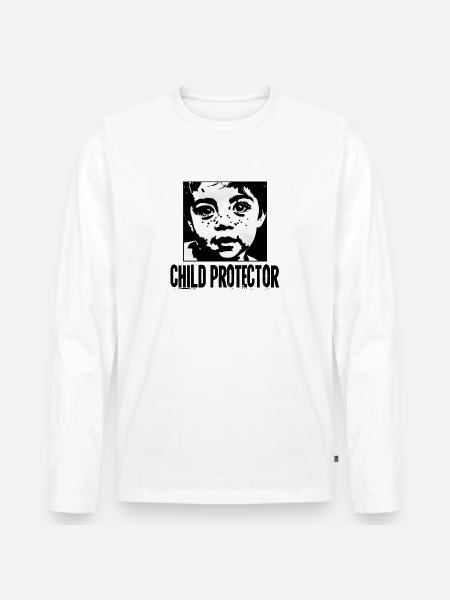Kinderschutz Verteidiger Design - Männer Premium Bio Langarmshirt - Weiß