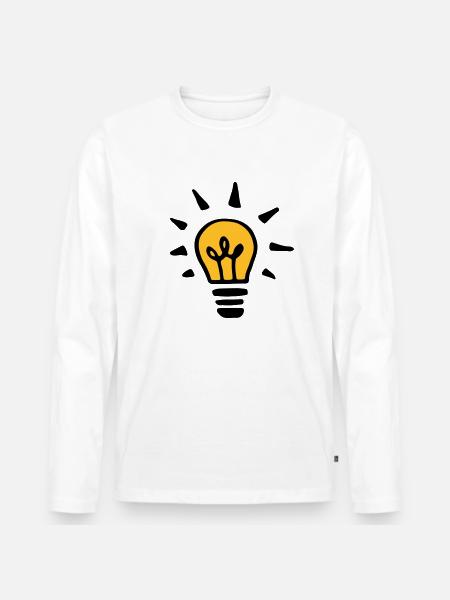 Orange light bulb - Men's Premium Organic Long Sleeve Shirt - white