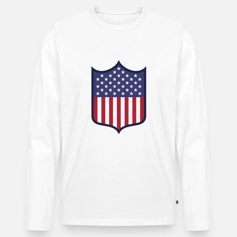 USA - Männer Premium Bio Langarmshirt - Weiß