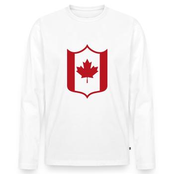 Armoiries du Canada - T-shirt manches longues Premium bio Homme - blanc - Devant - Nico (187cm)