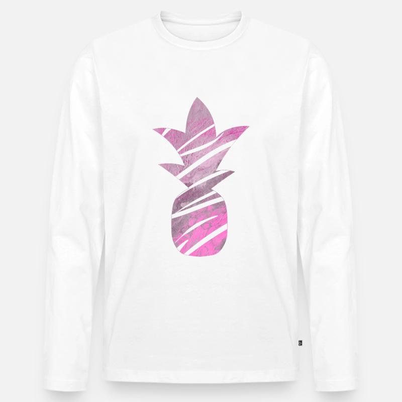 DIES DAS ANANAS - Männer Premium Bio Langarmshirt - Weiß