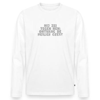 Receive Comforter - Dutch - Men's Premium Organic Long Sleeve Shirt - white - Front - Nico (187cm)