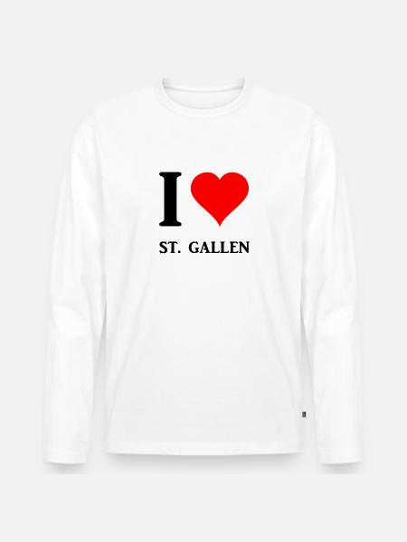 I love ST Gallen 1 - Men's Premium Organic Long Sleeve Shirt - white