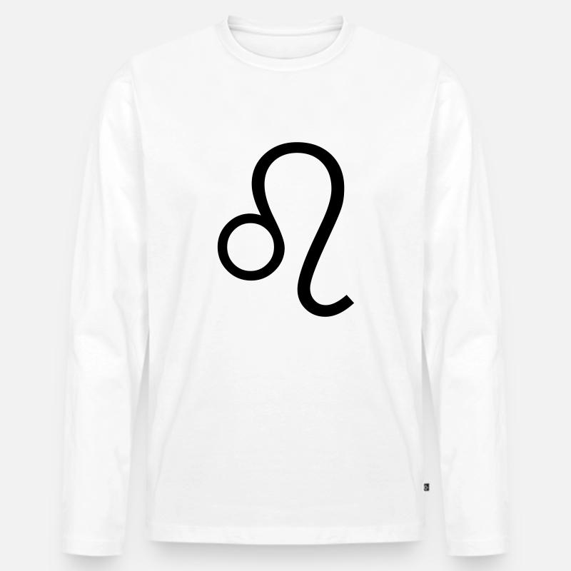 Löwe - Männer Premium Bio Langarmshirt - Weiß