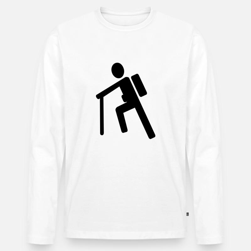 Bergsteiger - Männer Premium Bio Langarmshirt - Weiß