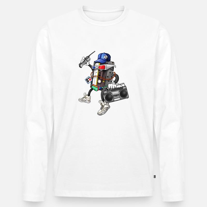 I Am The 80s - Männer Premium Bio Langarmshirt - Weiß