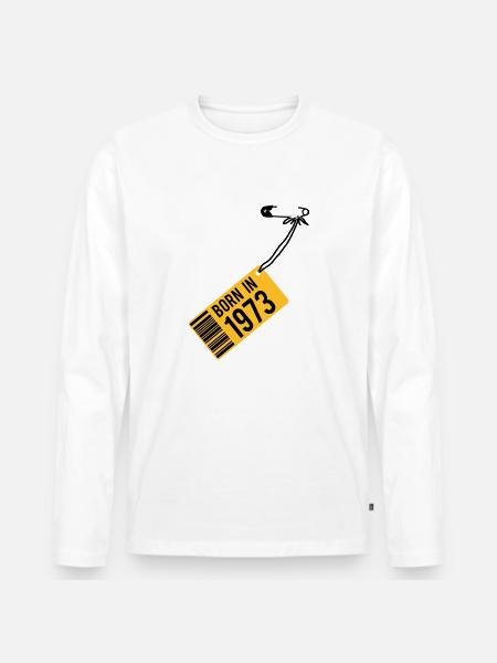 born in 1973 (fr) - T-shirt manches longues Premium bio Homme - blanc