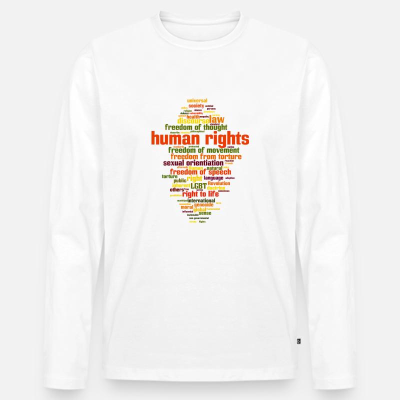 human rights - Männer Premium Bio Langarmshirt - Weiß