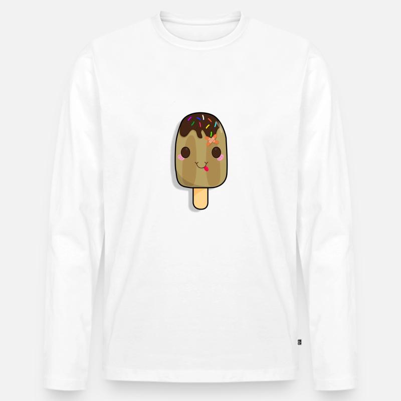 Eis Comic - Männer Premium Bio Langarmshirt - Weiß