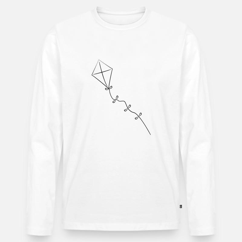 Drachen steigen - Männer Premium Bio Langarmshirt - Weiß