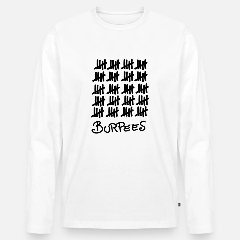 100 Burpees - Männer Premium Bio Langarmshirt - Weiß