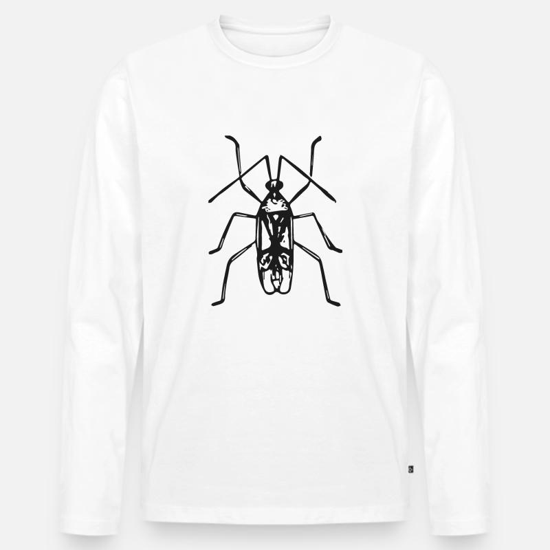 kaefer-01 - Männer Premium Bio Langarmshirt - Weiß