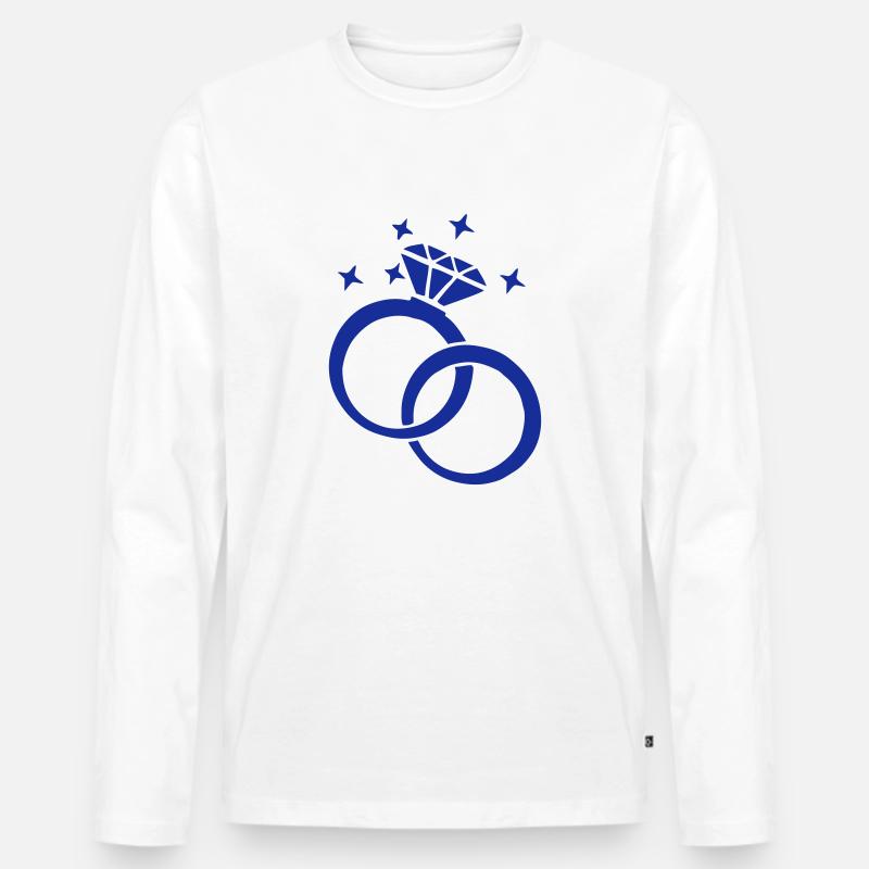 Wedding Rings - Männer Premium Bio Langarmshirt - Weiß