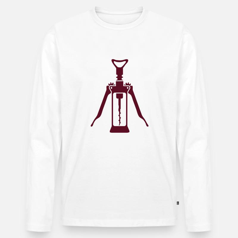 Korkenzieher_2_c1 - Männer Premium Bio Langarmshirt - Weiß