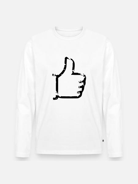 Comme - thumbs up - bande dessinée - T-shirt manches longues Premium bio Homme - blanc