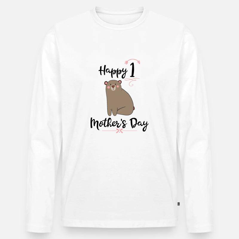 Muttertag - Männer Premium Bio Langarmshirt - Weiß