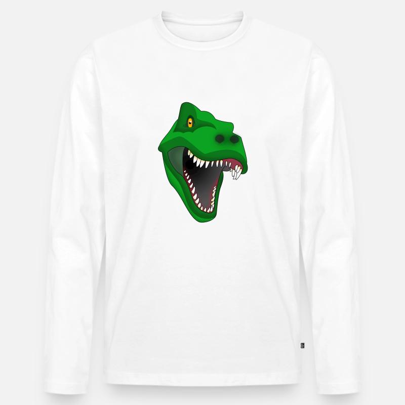 T Rex II - Männer Premium Bio Langarmshirt - Weiß