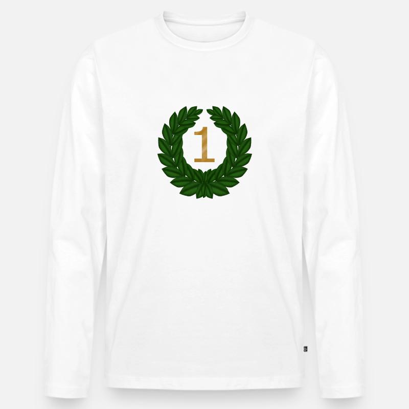 Nr 1 - Männer Premium Bio Langarmshirt - Weiß