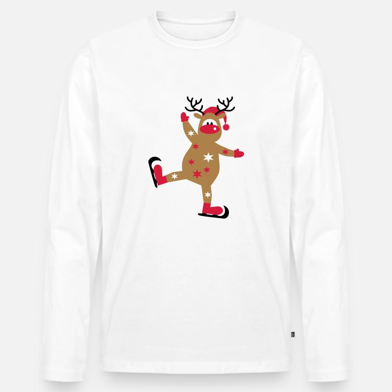 weihnachten - Männer Premium Bio Langarmshirt - Weiß