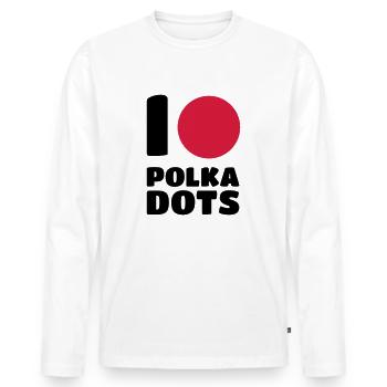 Polka Dots - Männer Premium Bio Langarmshirt - Weiß - Vorne - Nico (187cm)