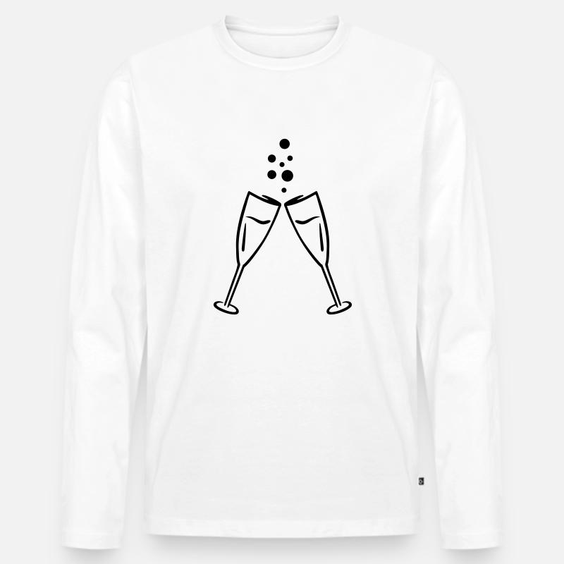 Sekt - Männer Premium Bio Langarmshirt - Weiß
