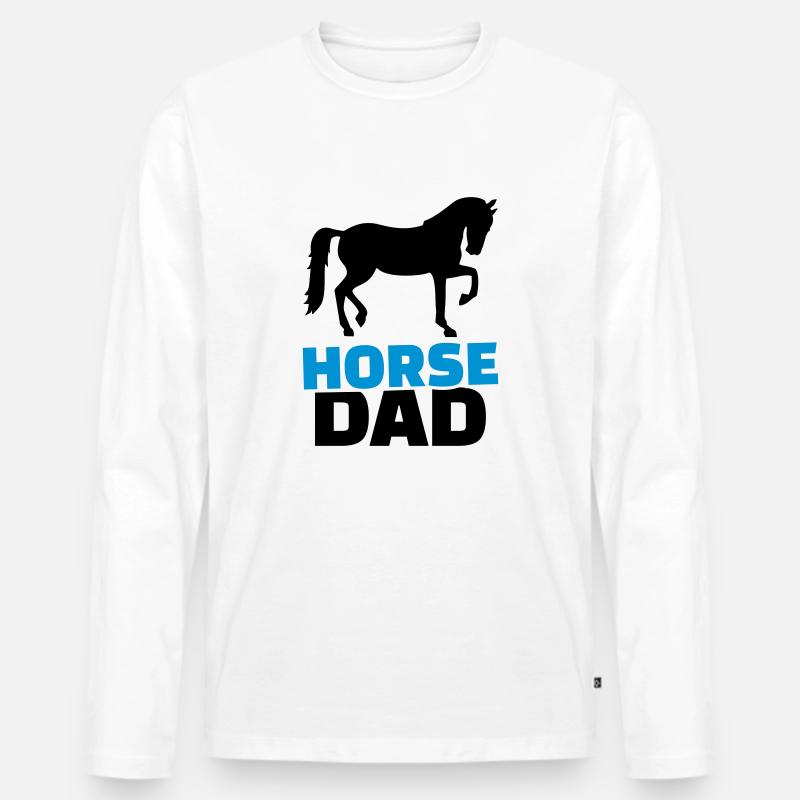 Pferd - Männer Premium Bio Langarmshirt - Weiß