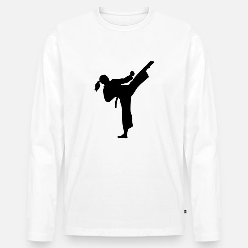 Karate - Männer Premium Bio Langarmshirt - Weiß