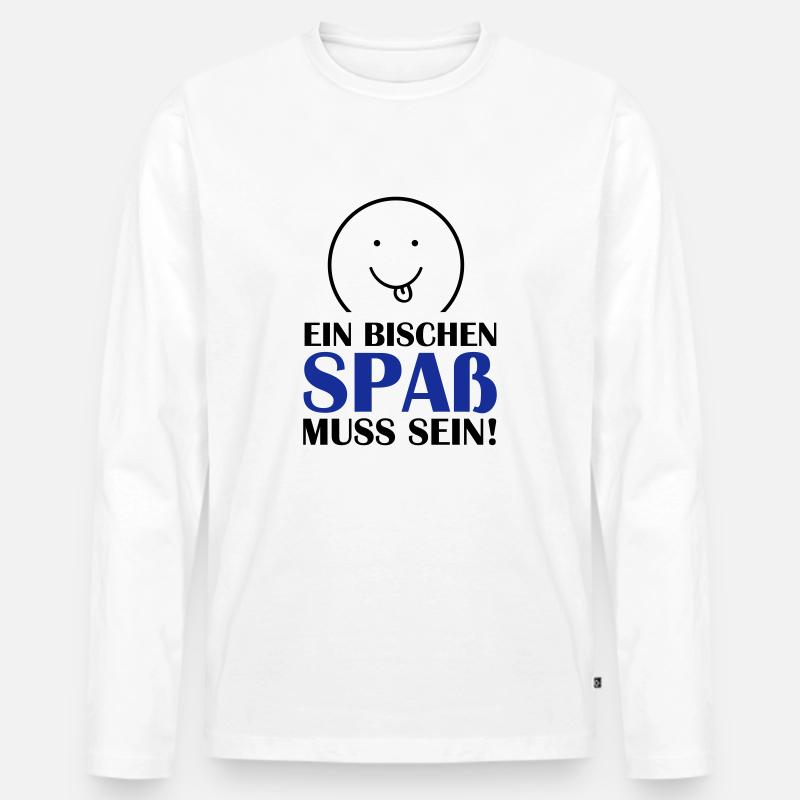 (spass_muss_sein_02) - Männer Premium Bio Langarmshirt - Weiß